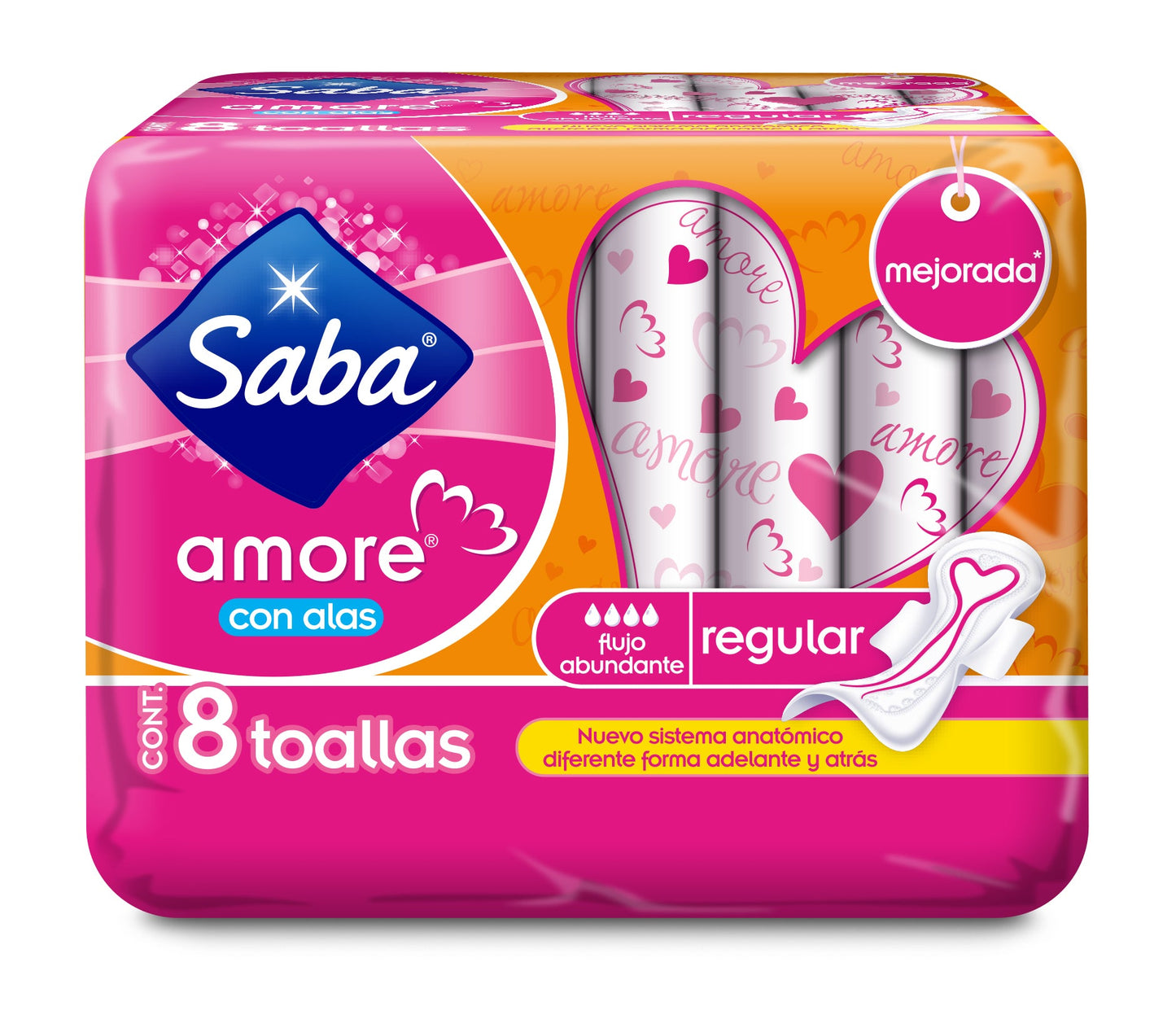 Toalla sanitaria Saba Amore con alas.
