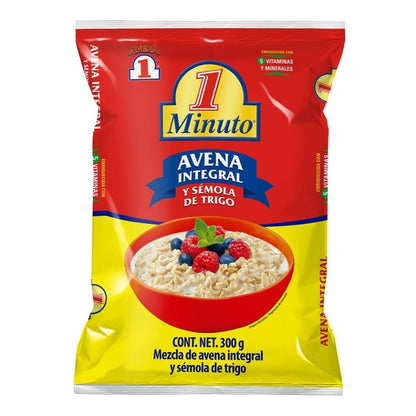 Avena integral y semola de trigo 1 Minuto de 300 grs.