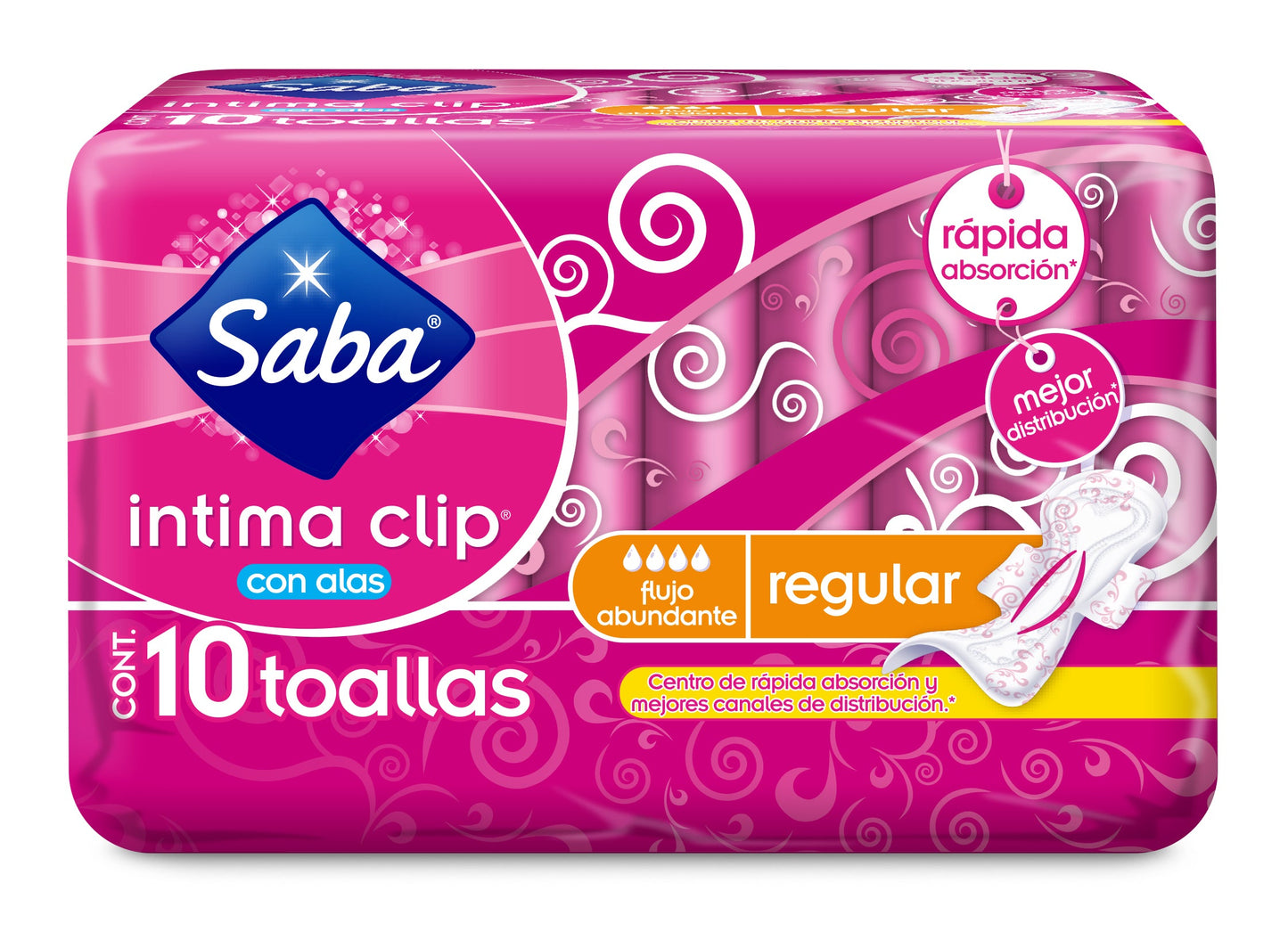 Saba Íntima toalla femenina con 10 pzas.