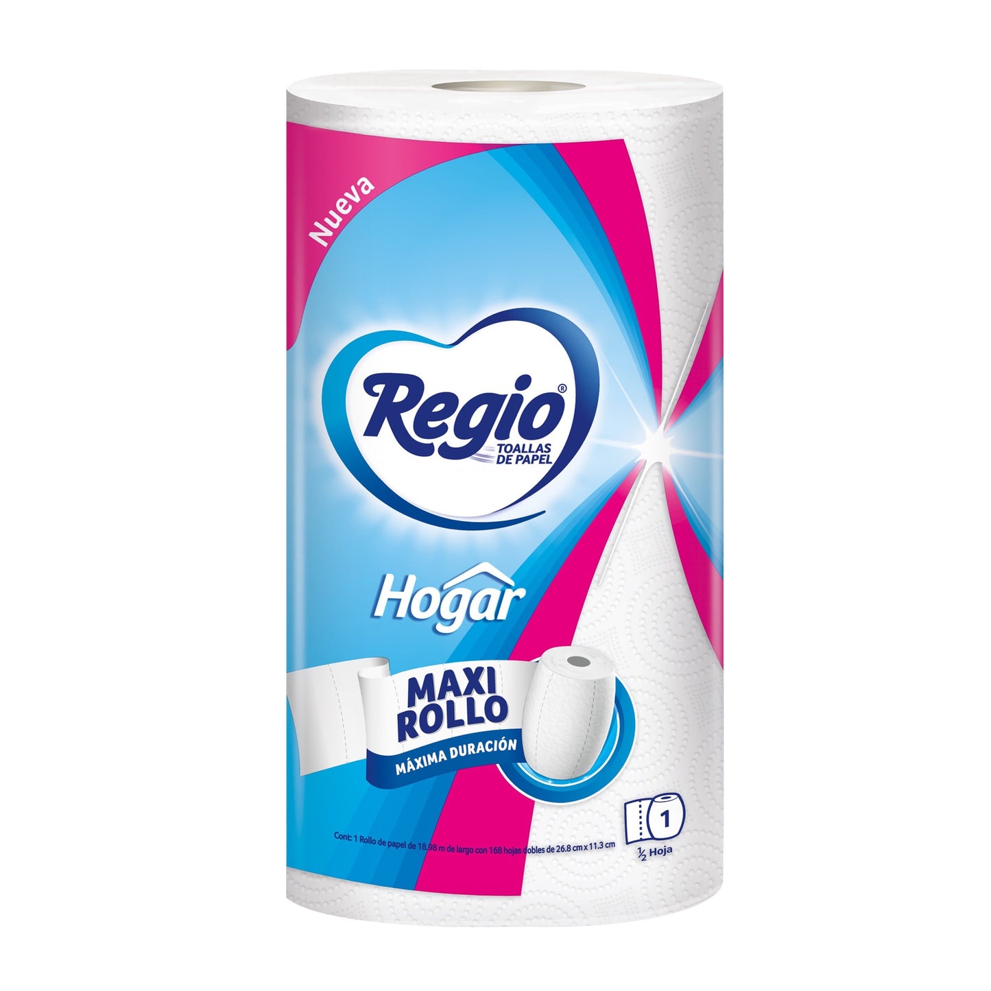Regio toalla de cocina maxirollo 168 hojas dobles.